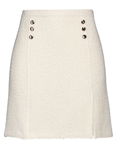 Diana Gallesi Woman Mini Skirt Ivory Size 12 Cotton, Wool, Polyester, Acrylic