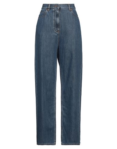 Valentino Garavani Woman Jeans Blue Size 27 Cotton, Lyocell, Leather