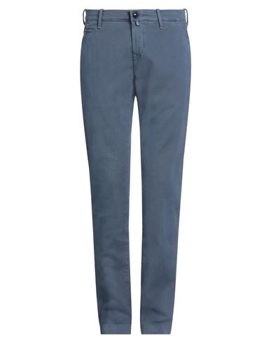 Shop Jacob Cohёn Man Pants Slate Blue Size 30 Cotton, Elastane