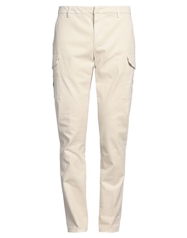 Dondup Man Pants Cream Size 35 Cotton, Elastane In White