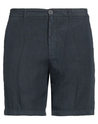 120% Lino Man Shorts & Bermuda Shorts Midnight Blue Size 40 Linen In Blue