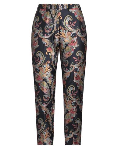 Etro Woman Pants Midnight Blue Size 8 Polyester In Black