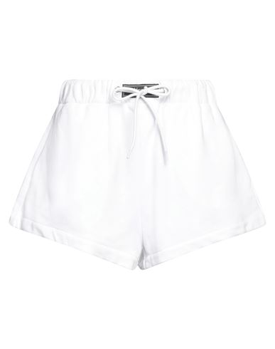Versace Woman Shorts & Bermuda Shorts White Size 6 Cotton, Glass