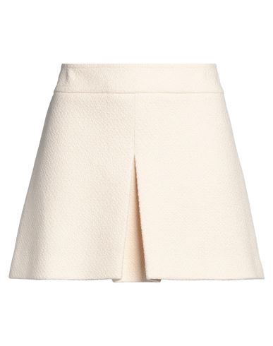 Celine Woman Mini Skirt Ivory Size 8 Cashmere, Wool, Polyamide