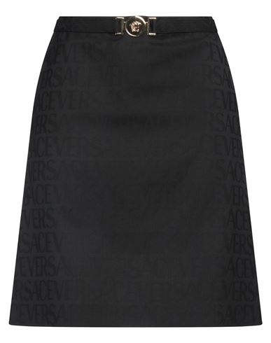 Versace Woman Mini Skirt Black Size 12 Virgin Wool