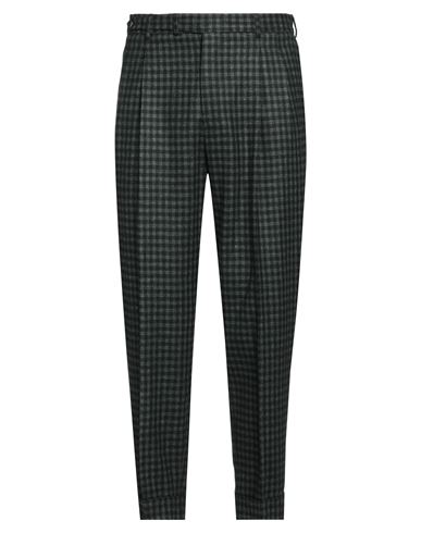 Pt Torino Man Pants Dark Green Size 36 Virgin Wool, Silk, Linen, Elastane In Green
