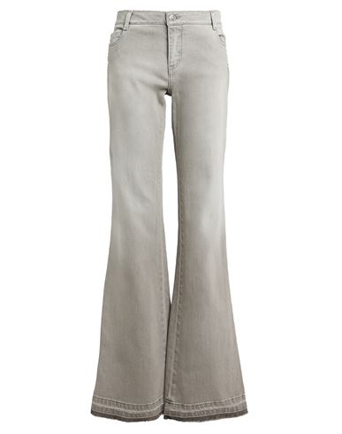 Ermanno Scervino Woman Jeans Grey Size 12 Cotton, Elastane