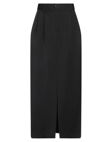 Dolce & Gabbana Woman Maxi Skirt Black Size 6 Virgin Wool, Silk, Polyester