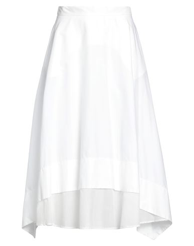 Rossopuro Woman Midi Skirt Ivory Size 6 Cotton