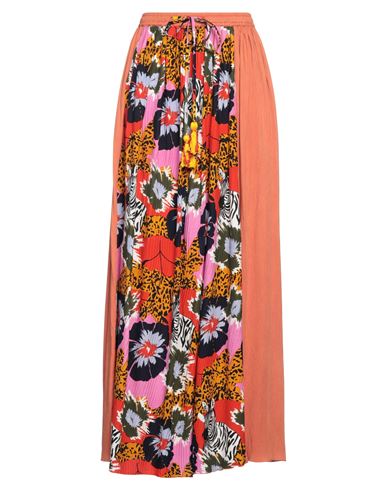 Connor & Blake Woman Maxi Skirt Rust Size L Viscose