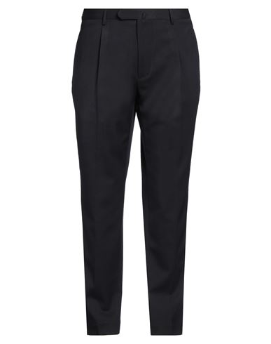 Santaniello Man Pants Navy Size 40 Polyester, Wool, Elastane In Navy
