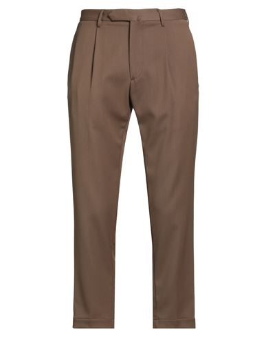 Santaniello Man Pants Khaki Size 40 Polyester, Wool, Elastane In Neutral