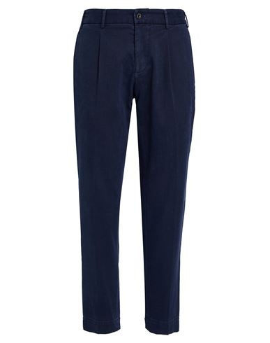 Santaniello Man Pants Navy Size 38 Cotton, Elastane In Navy