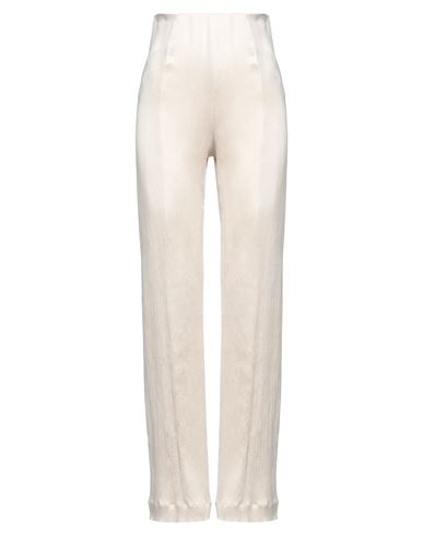 Agnona Woman Pants Cream Size 8 Acetate, Silk