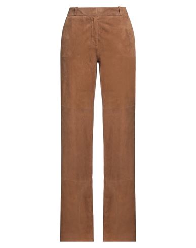Kiltie Woman Pants Brown Size 6 Goat Skin In Brown