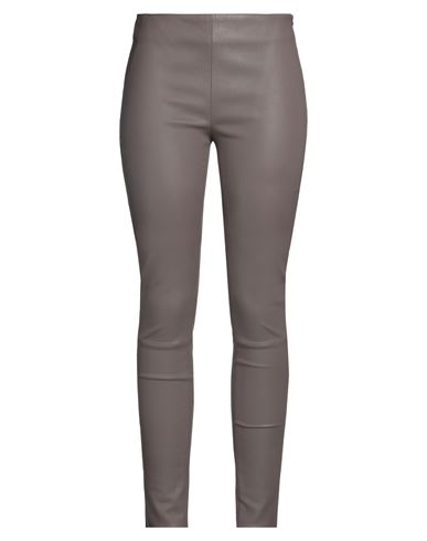 Kiton Woman Pants Taupe Size 12 Lambskin In Gray