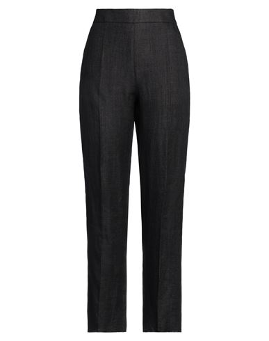 Agnona Woman Pants Midnight Blue Size 6 Linen