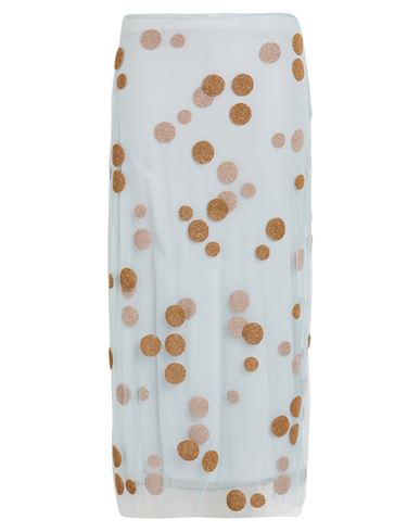 Fendi Sheer Tulle Midi Skirt With Metallic Embroidery