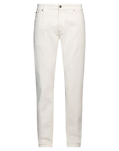 Lardini Man Jeans Ivory Size 38 Cotton, Elastane