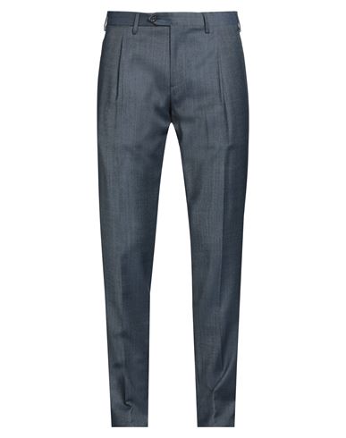 Lardini Man Pants Slate Blue Size 38 Wool, Polyester In Blue