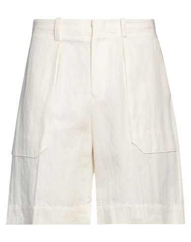 Zegna Man Shorts & Bermuda Shorts White Size 34 Linen, Cotton