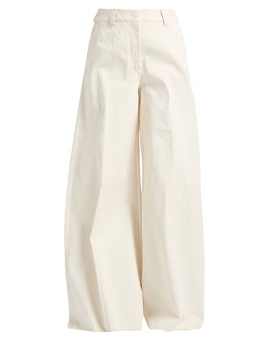 The Latest Woman Pants Ivory Size 8 Cotton, Elastane