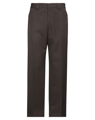 Lemaire Man Pants Dark Brown Size 36 Polyester, Wool