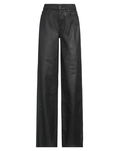 7 FOR ALL MANKIND 7 FOR ALL MANKIND WOMAN JEANS BLACK SIZE 25 COTTON, ELASTANE 