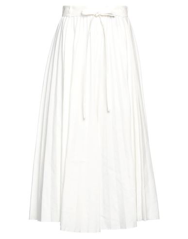 Joseph Woman Midi Skirt Ivory Size 8 Linen, Cotton, Elastane