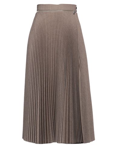 Burberry Prorsum Woman Midi Skirt Khaki Size 4 Wool, Polyamide