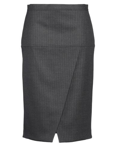 Fendi Woman Midi Skirt Lead Size 8 Virgin Wool, Elastane, Polyester