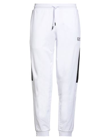 Ea7 Man Pants White Size Xxl Cotton, Polyester, Elastane In White