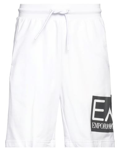 Ea7 Man Shorts & Bermuda Shorts White Size Xxs Cotton, Elastane