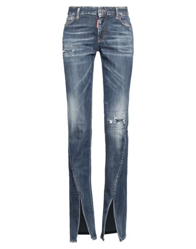 Dsquared2 Woman Jeans Blue Size 8 Cotton, Elastomultiester, Elastane In Blue