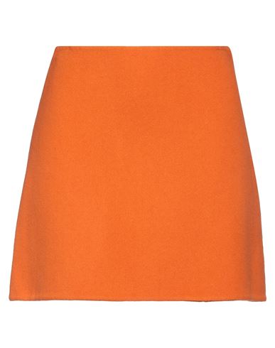 Ermanno Scervino Woman Mini Skirt Orange Size 4 Virgin Wool, Cashmere