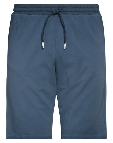 Wool & Co Man Shorts & Bermuda Shorts Navy Size L Cotton, Elastane