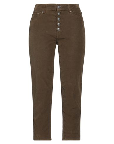 Dondup Woman Pants Military Green Size 29 Cotton, Lyocell, Elastane In Brown