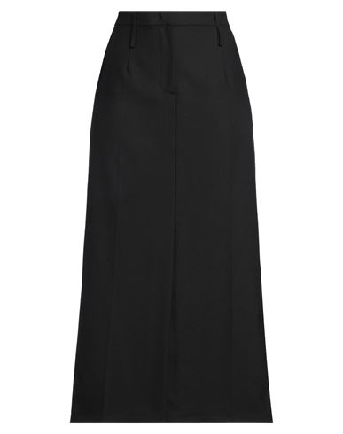 Tela Woman Maxi Skirt Black Size 8 Polyester, Virgin Wool, Elastane In Black