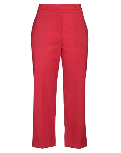 Ottod'ame Woman Pants Red Size 10 Polyester, Virgin Wool, Elastane