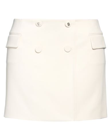Blugirl Woman Mini Skirt Cream Size 12 Polyester, Elastane