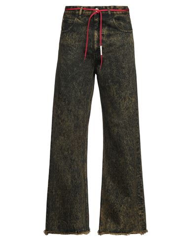 Marni Man Jeans Military Green Size 32 Cotton, Calfskin
