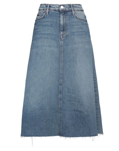 MOTHER MOTHER SUPERIOR WOMAN DENIM SKIRT BLUE SIZE 29 COTTON, ELASTANE 