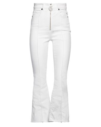 Gaelle Paris Gaëlle Paris Woman Jeans White Size 27 Cotton, Elastomultiester, Elastane
