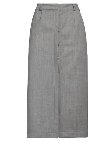Crida Milano Woman Midi Skirt Grey Size 1 Virgin Wool, Lyocell
