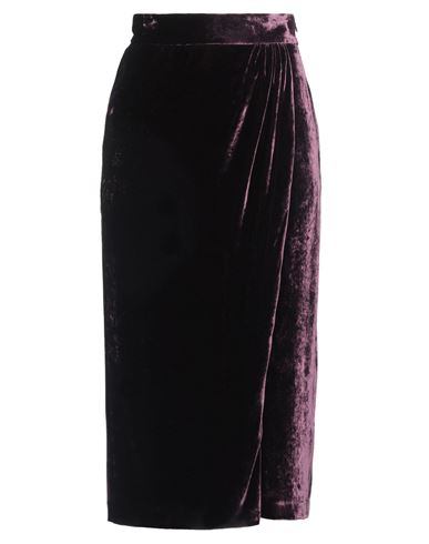 Blumarine Woman Midi Skirt Plum Size 6 Viscose, Silk