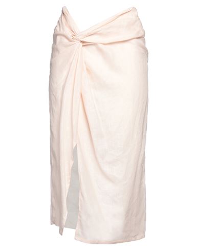 Holy Caftan Woman Midi Skirt Light Pink Size 10 Linen