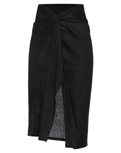 Holy Caftan Woman Midi Skirt Black Size 6 Linen