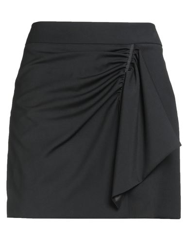 8pm Woman Mini Skirt Black Size S Polyester, Wool, Elastane, Viscose In Black