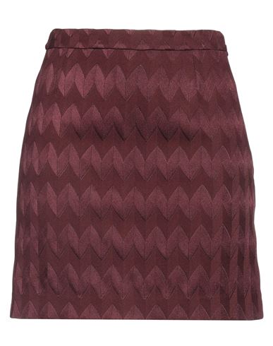 Missoni Woman Mini Skirt Burgundy Size 10 Viscose, Wool
