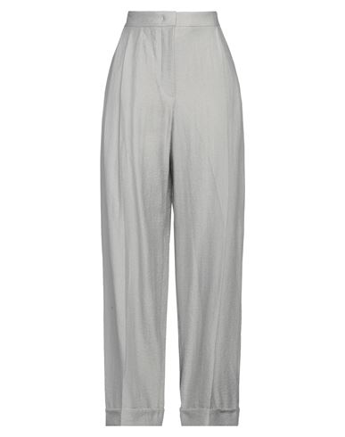Emporio Armani Woman Pants Grey Size 12 Lyocell, Linen, Viscose, Polyamide